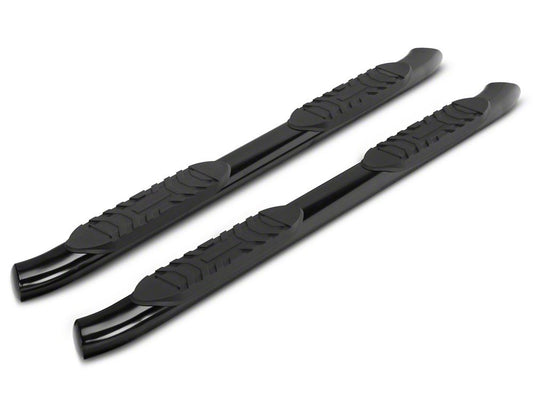RedRock 5-Inch Oval Bent End Side Step Bars; Black (22-25 Tundra Double Cab)
