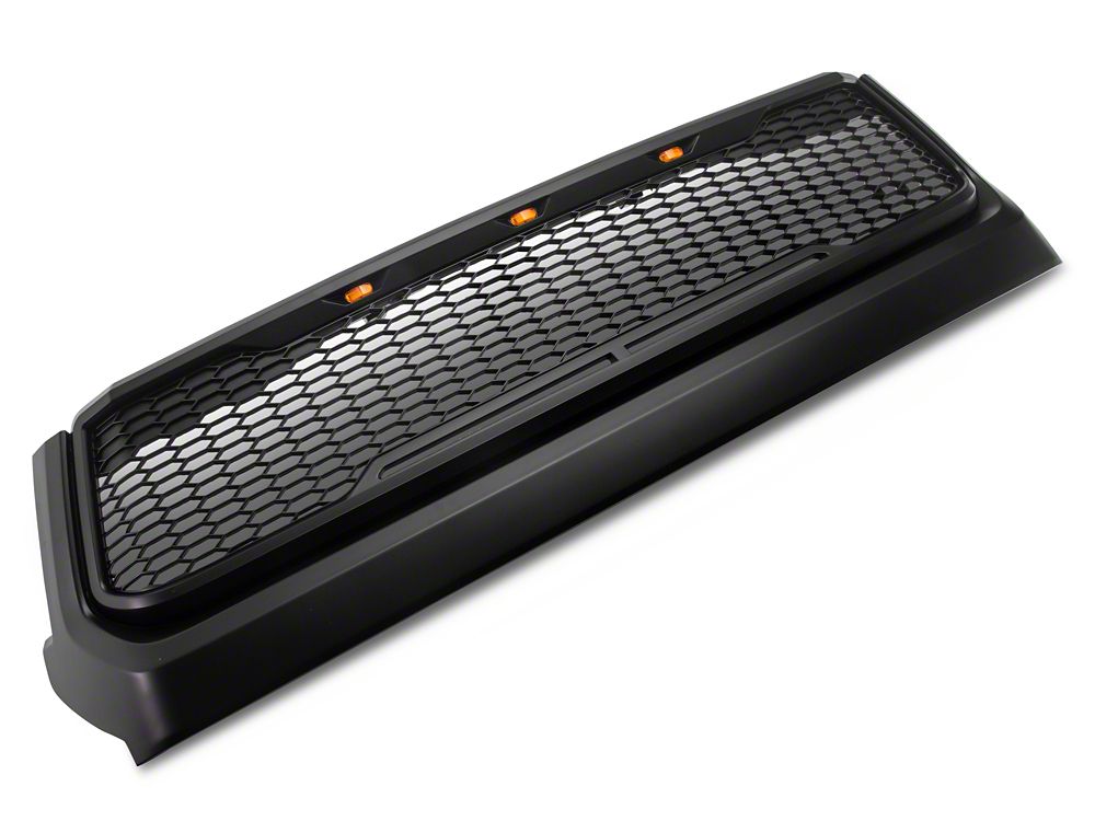 RedRock Baja Upper Replacement Grille with LED Lighting; Matte Black (14-21 Tundra)