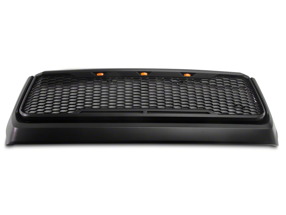 RedRock Baja Upper Replacement Grille with LED Lighting; Matte Black (14-21 Tundra)