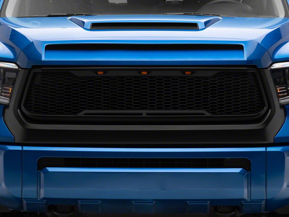 RedRock Baja Upper Replacement Grille with LED Lighting; Matte Black (14-21 Tundra)