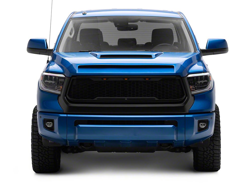 RedRock Baja Upper Replacement Grille with LED Lighting; Matte Black (14-21 Tundra)