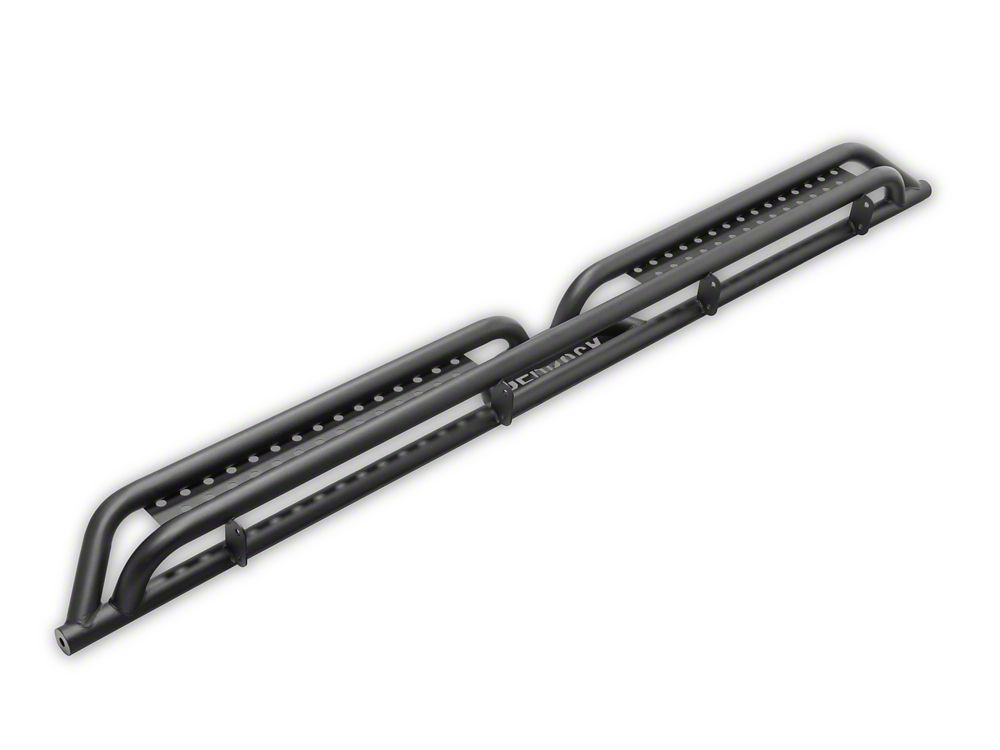 RedRock Drop Step Running Boards; Textured Black (22-25 Tundra CrewMax)