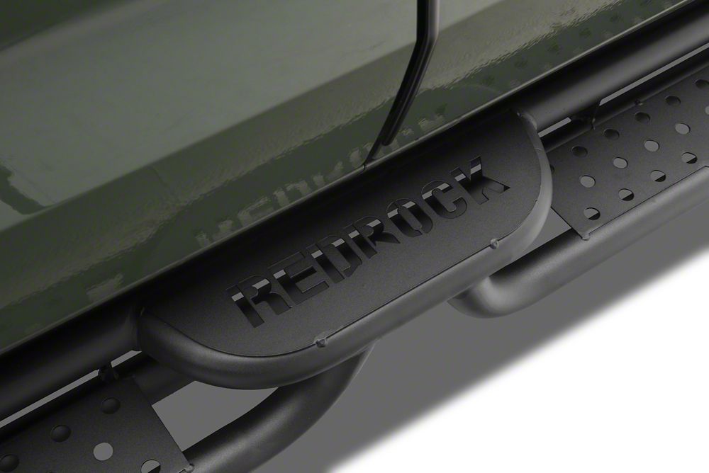 RedRock Drop Step Running Boards; Textured Black (22-25 Tundra CrewMax)
