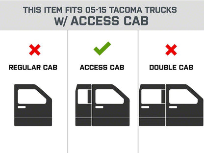 RedRock 3-Inch Side Step Bars; Black (05-23 Tacoma Access Cab)