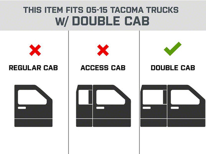 RedRock 3-Inch Side Step Bars; Black (05-23 Tacoma Double Cab)